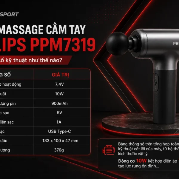 Súng Massage Cầm Tay Philips PPM7319 Có Thông Số Kỹ Thuật