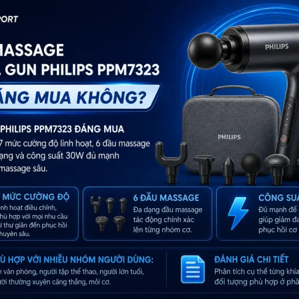 Súng massage Fascial Gun Philips PPM7323 có đáng mua