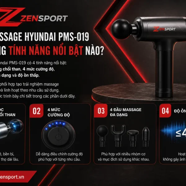 Súng massage Hyundai PMS-019 có những tính năng nổi bật nào