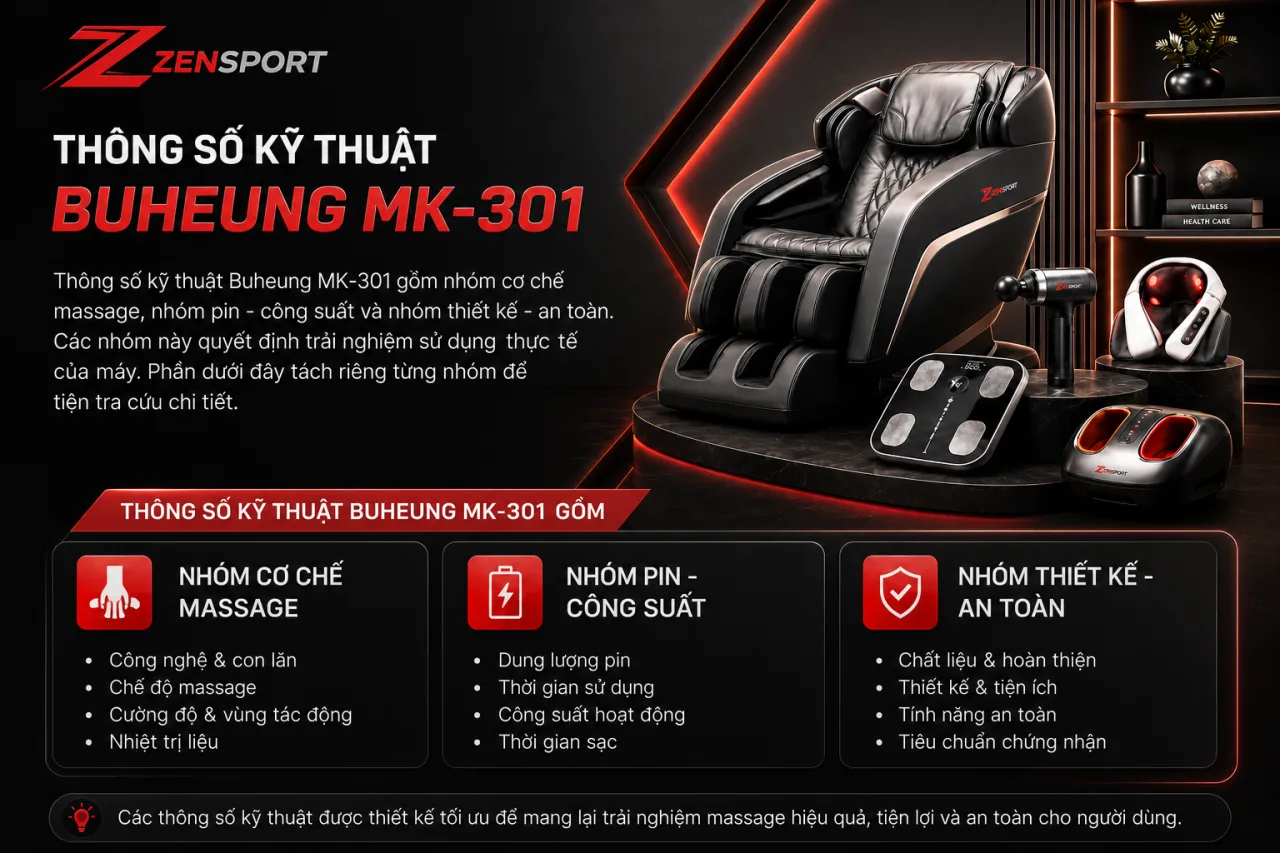 Thông số kỹ thuật Buheung MK-301 gồm những gì Thông số kỹ thuật Buheung MK-301 gồm những gì