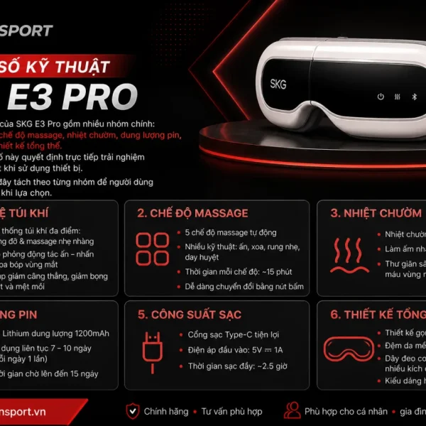 Thông số kỹ thuật của SKG E3 Pro gồm những gì