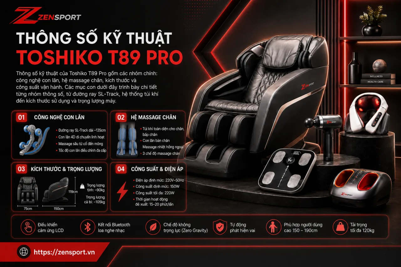 Thông số kỹ thuật của Toshiko T89 Pro gồm những gì Thông số kỹ thuật của Toshiko T89 Pro gồm những gì