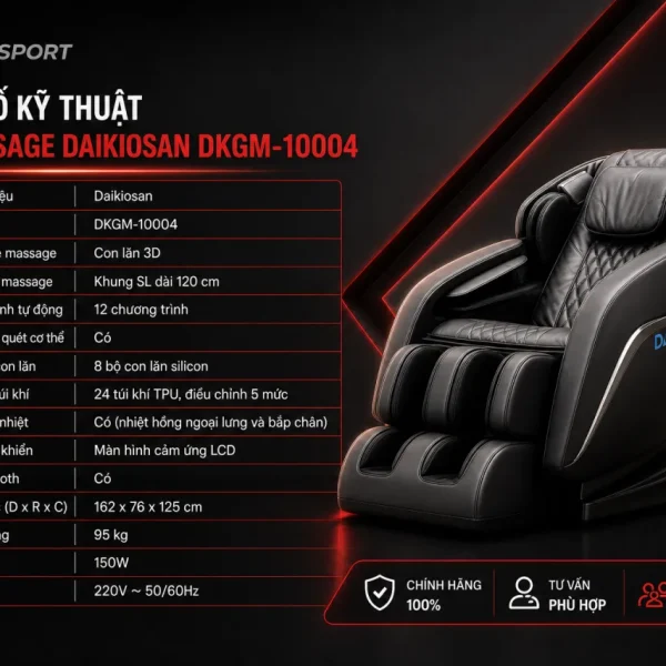 Thông số kỹ thuật Ghế massage Daikiosan DKGM-10004 gồm những gì