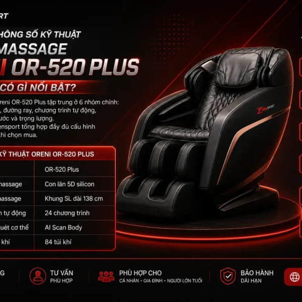 Thông số kỹ thuật Ghế massage Oreni OR-520 Plus có gì nổi bật