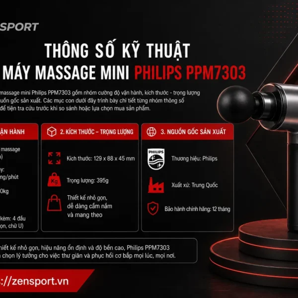Thông số kỹ thuật máy massage mini Philips PPM7303 gồm những gì