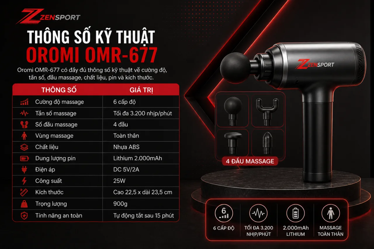 Thông số kỹ thuật Oromi OMR-677 gồm những gì Thông số kỹ thuật Oromi OMR-677 gồm những gì