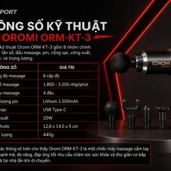 Thông số kỹ thuật Oromi ORM-KT-3 gồm những gì