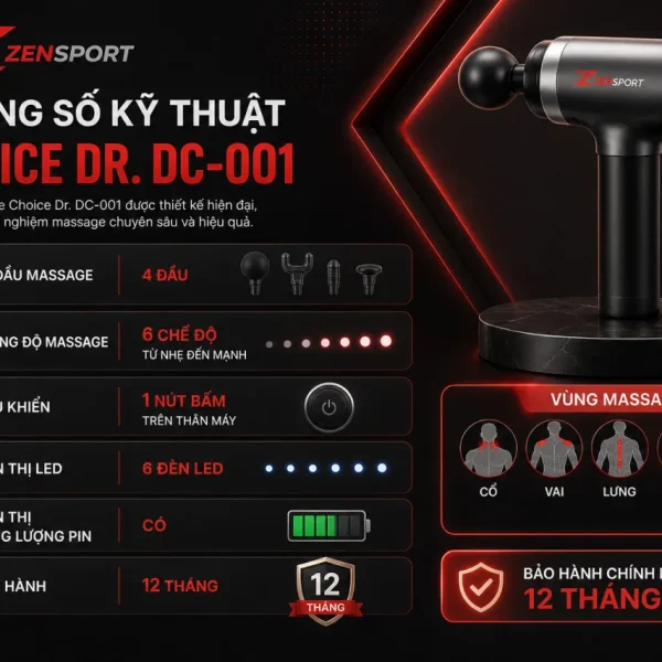 Thông số kỹ thuật Súng massage Choice Dr. DC-001 gồm những gì