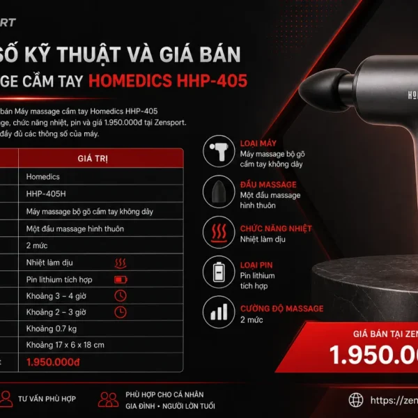 Thông số kỹ thuật và giá bán Máy massage cầm tay Homedics HHP-405