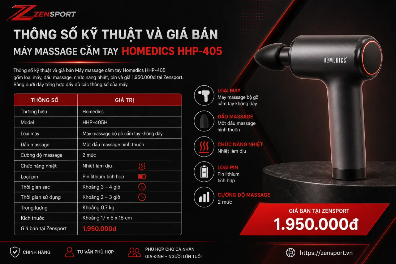 Thông số kỹ thuật và giá bán Máy massage cầm tay Homedics HHP-405 Thông số kỹ thuật và giá bán Máy massage cầm tay Homedics HHP-405