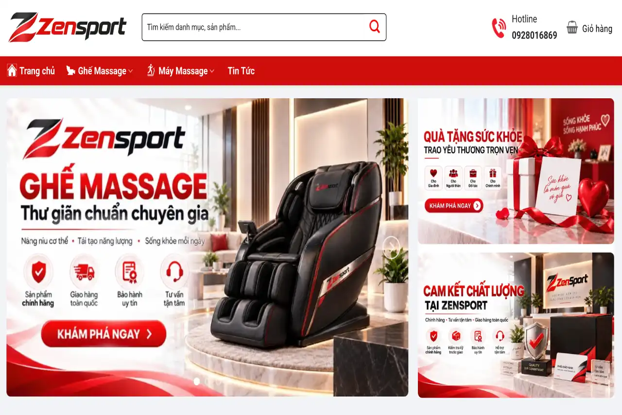 Zensport địa chỉ bán ghế massage chính hãng với nhiều chính sách ưu đãi