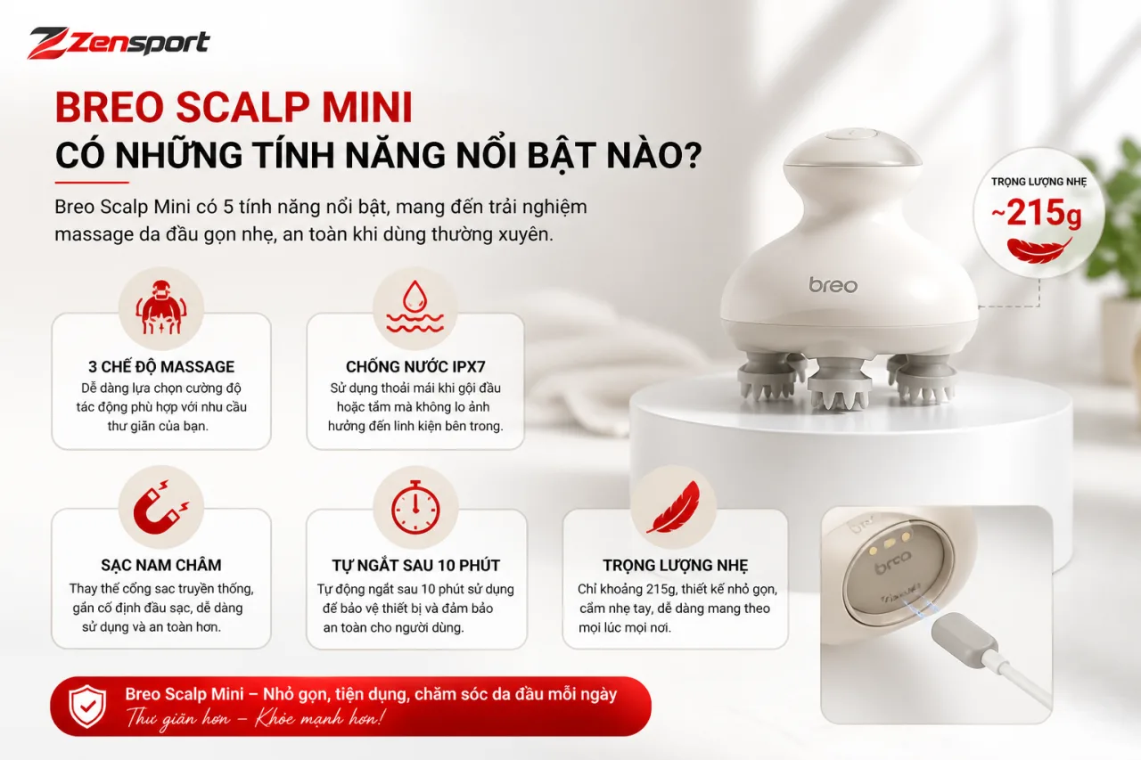 Breo Scalp Mini có những tính năng nổi bật nào Breo Scalp Mini có những tính năng nổi bật nào