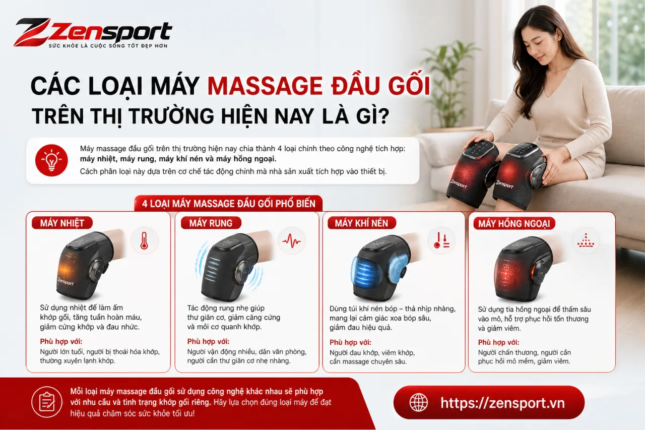 Các loại máy massage đầu gối trên thị trường hiện nay
