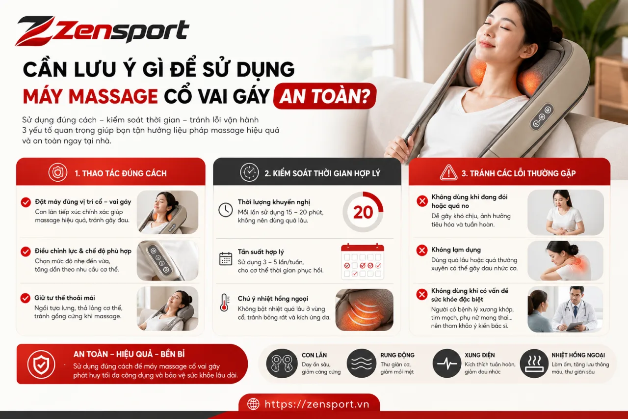 Cần lưu ý gì để sử dụng máy massage cổ vai gáy an toàn Cần lưu ý gì để sử dụng máy massage cổ vai gáy an toàn