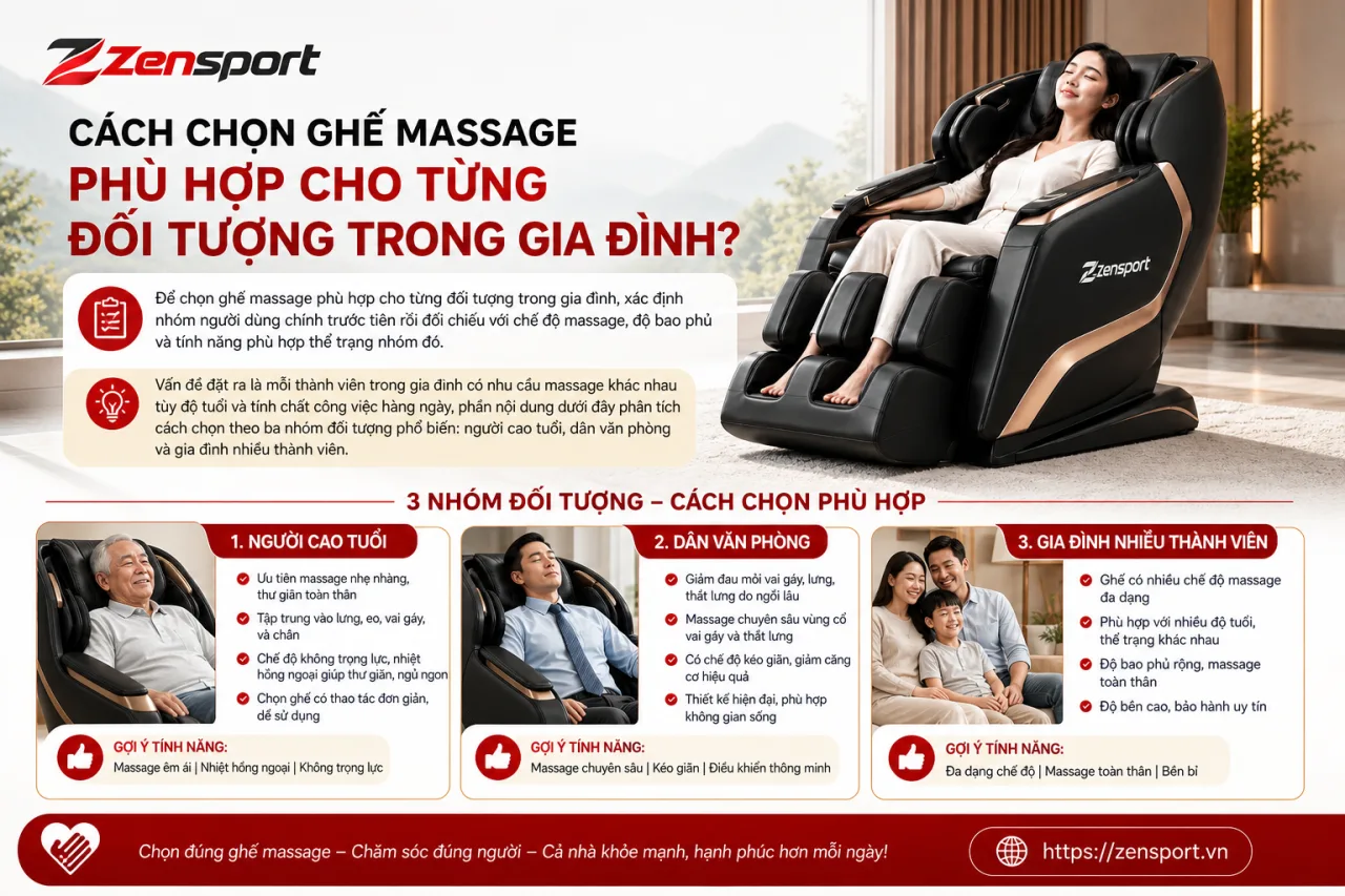 Chọn Ghế Massage Phù Hợp Cho Từng Đối Tượng Trong Gia Đình Chọn Ghế Massage Phù Hợp Cho Từng Đối Tượng Trong Gia Đình