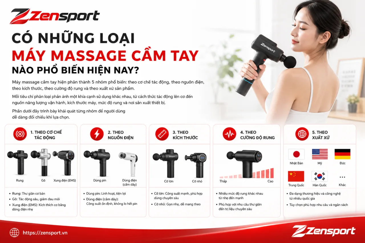 Có những loại máy massage cầm tay nào phổ biến hiện nay Có những loại máy massage cầm tay nào phổ biến hiện nay