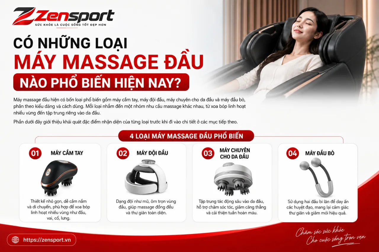 Có những loại máy massage đầu nào phổ biến hiện nay