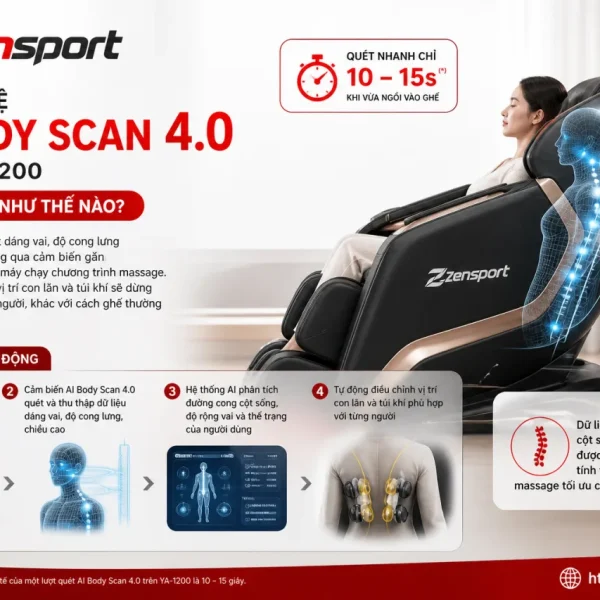 Công nghệ AI Body Scan 4.0 trên YA-1200 hoạt động