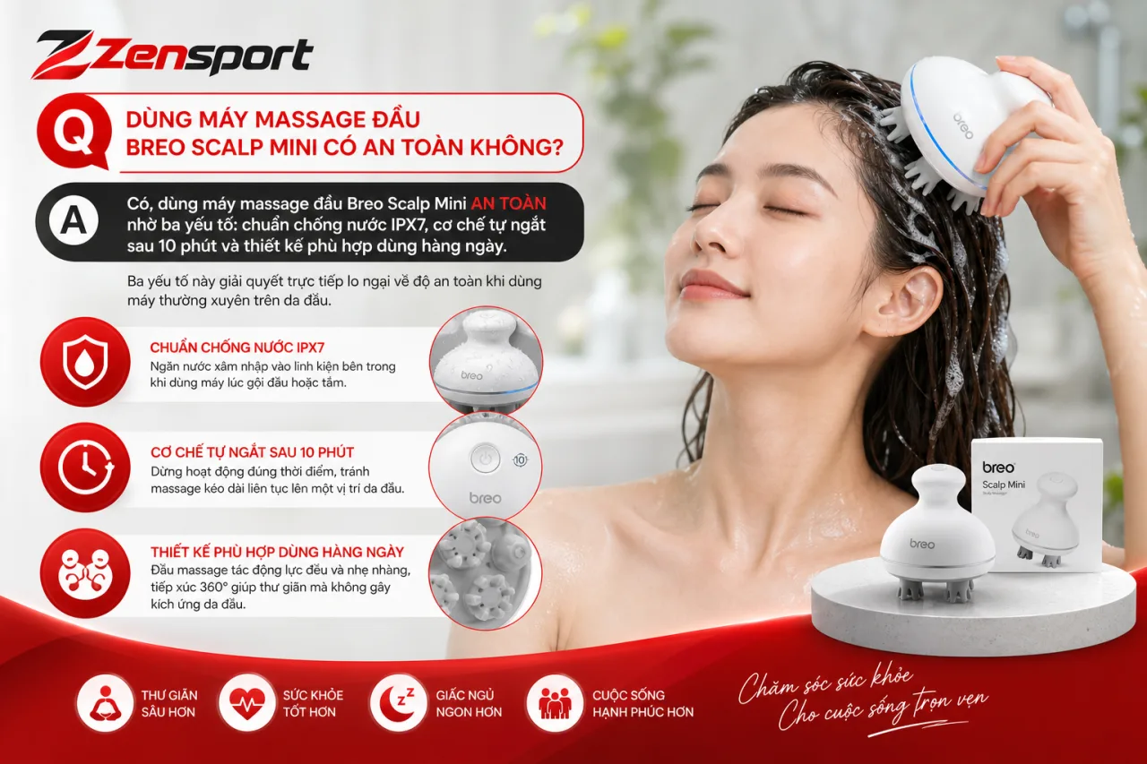 Dùng máy massage đầu Breo Scalp Mini có an toàn Dùng máy massage đầu Breo Scalp Mini có an toàn