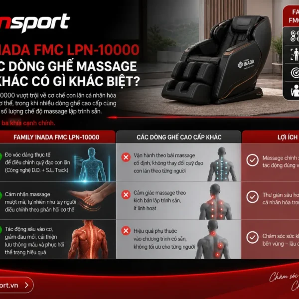 Family Inada FMC LPN-10000 So Với Các Dòng Ghế Massage Cao Cấp Khác Có Gì Khác Biệt