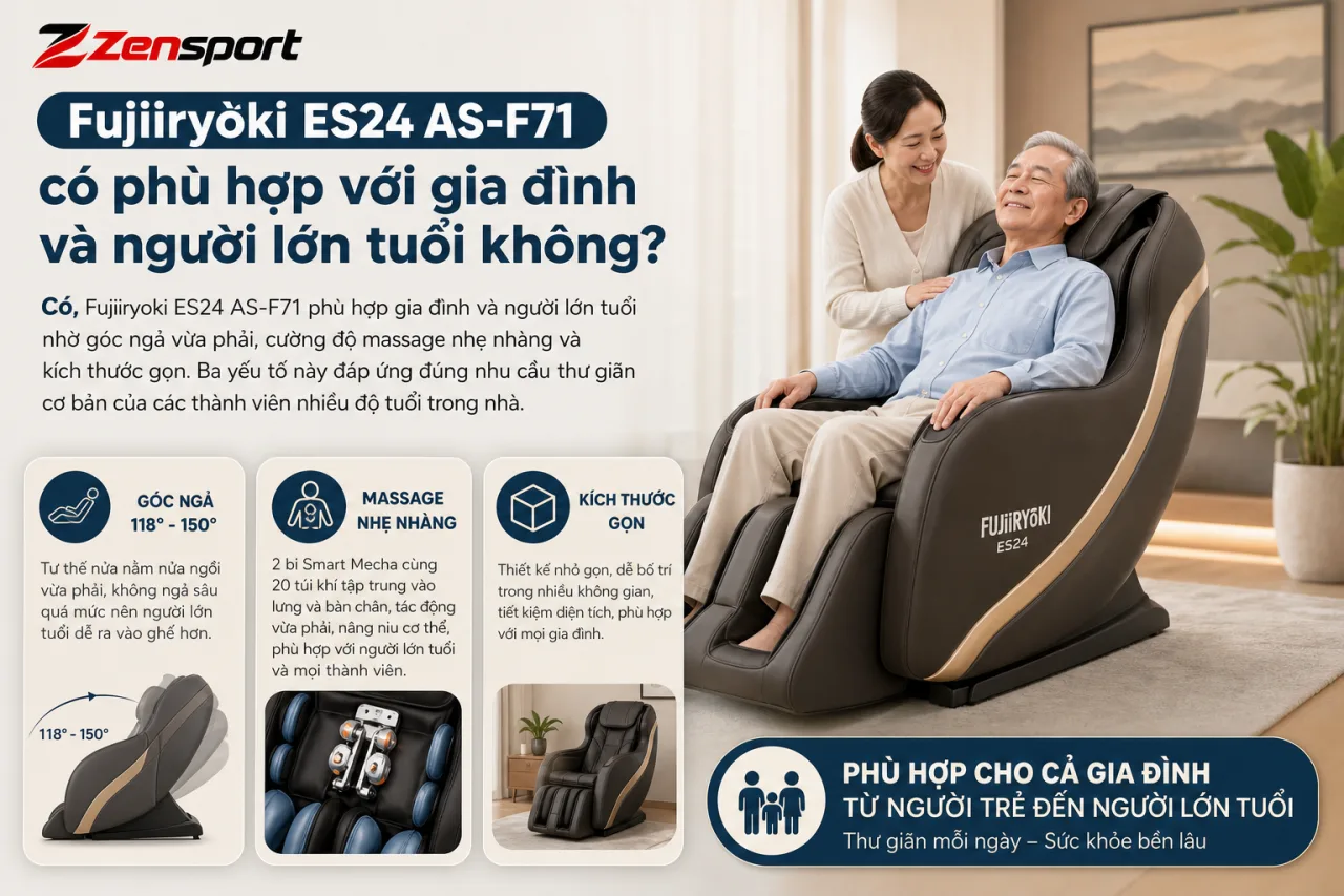Fujiiryoki ES24 AS-F71 có phù hợp với gia đình và người lớn tuổi Fujiiryoki ES24 AS-F71 có phù hợp với gia đình và người lớn tuổi