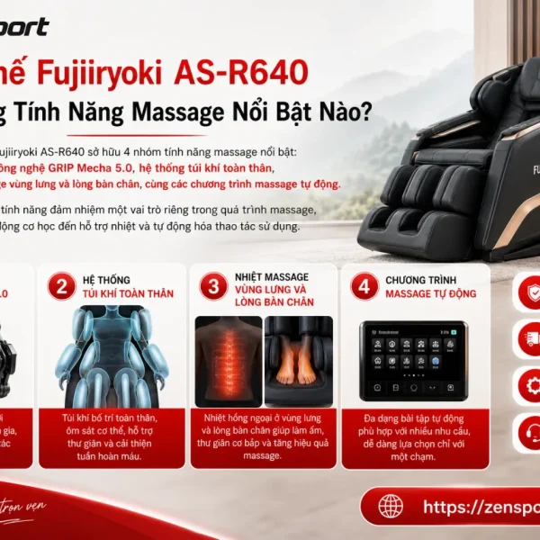 Ghế Fujiiryoki AS-R640 Có Những Tính Năng Massage Nổi Bật Nào