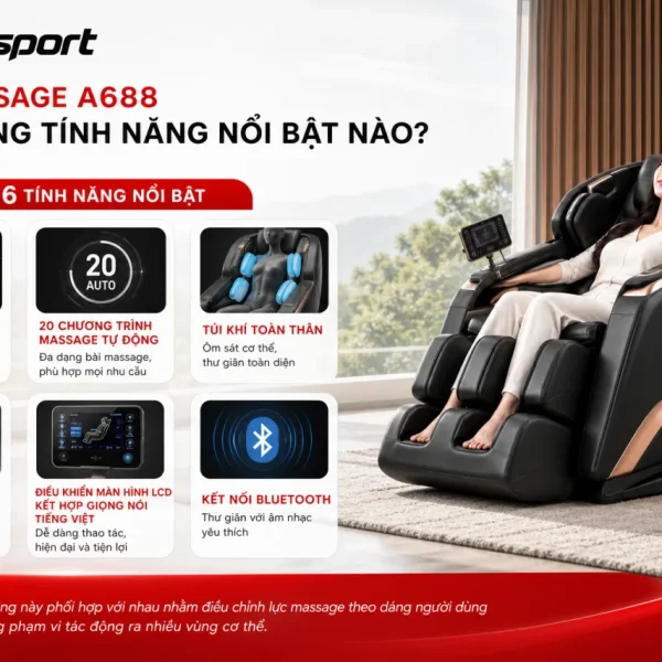 Ghế massage A688 có những tính năng nổi bật nào