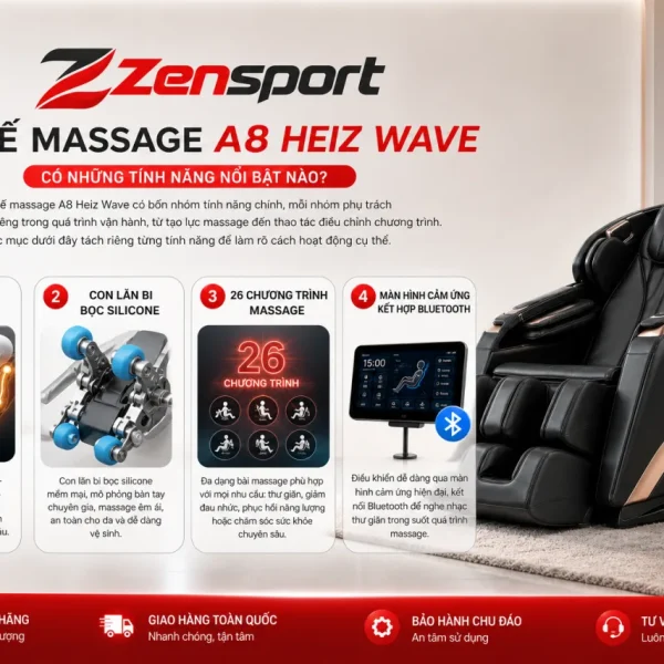 Ghế massage A8 Heiz Wave có những tính năng nổi bật nào