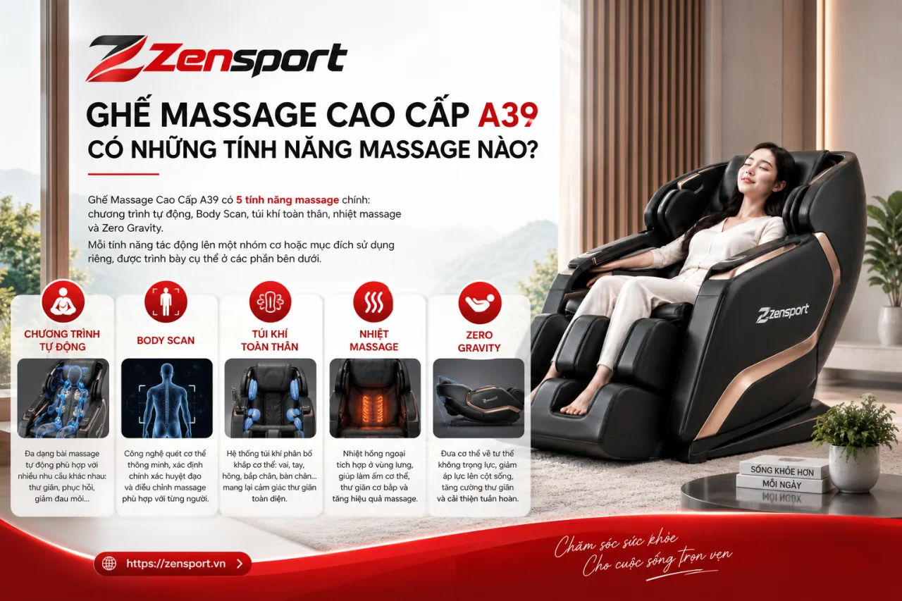 Ghế Massage Cao Cấp A39 có những tính năng massage nào Ghế Massage Cao Cấp A39 có những tính năng massage nào