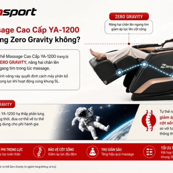 Ghế Massage Cao Cấp YA-1200 có tính năng Zero Gravity