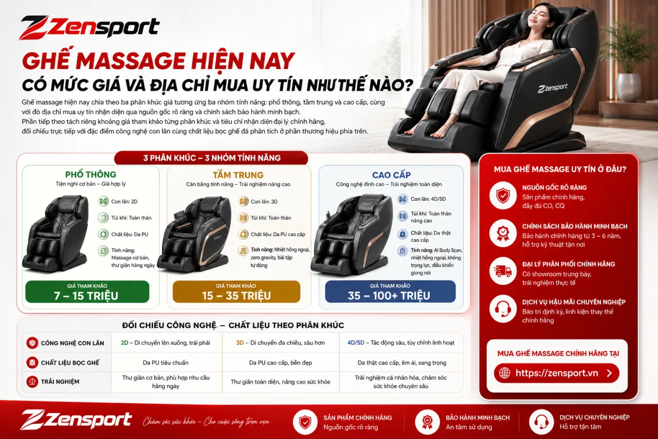 Ghế Massage Hiện Nay Có Mức Giá Và Địa Chỉ Mua Uy Tín