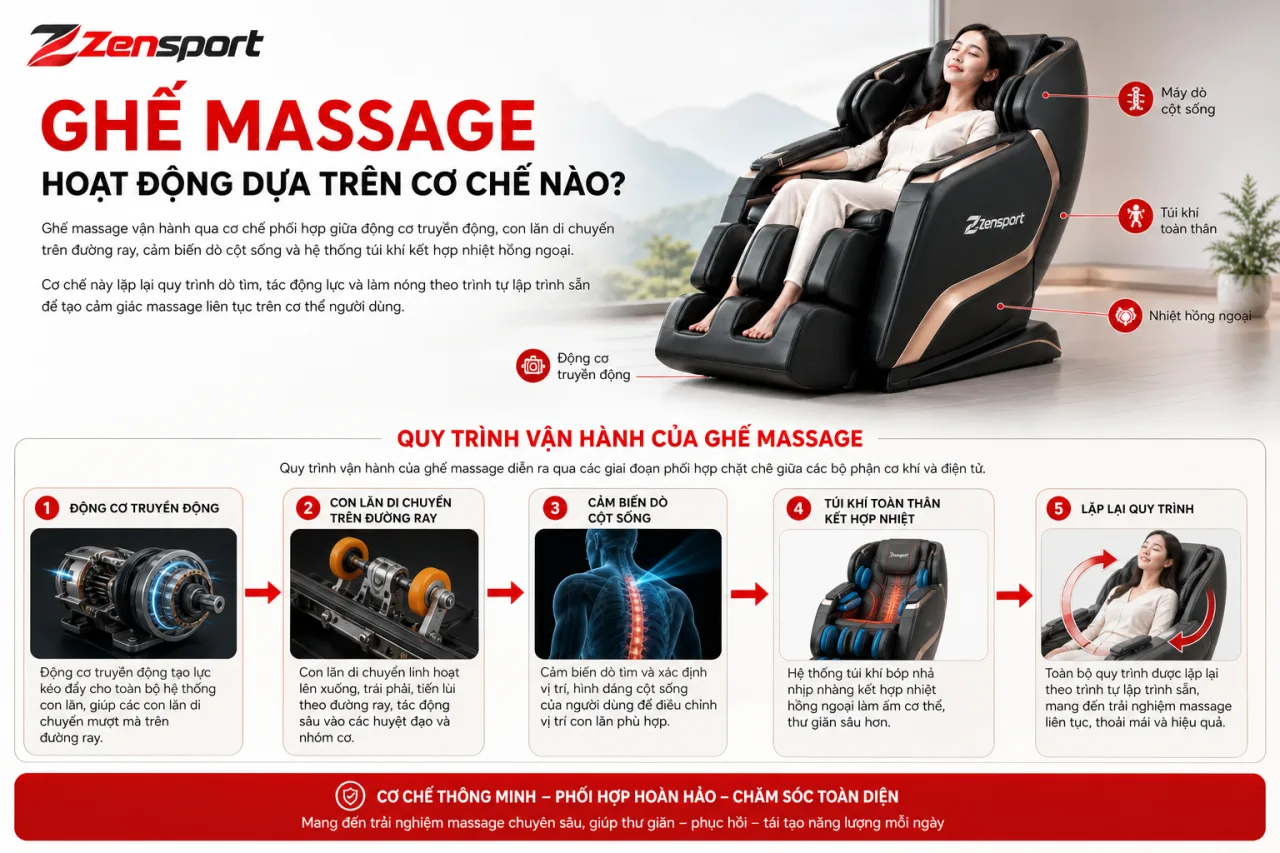 Ghế massage hoạt động dựa trên cơ chế nào Ghế massage hoạt động dựa trên cơ chế nào