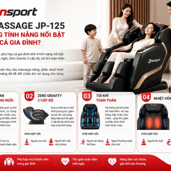 Ghế Massage JP-125 Có Những Tính Năng Nổi Bật Nào Cho Cả Gia Đình