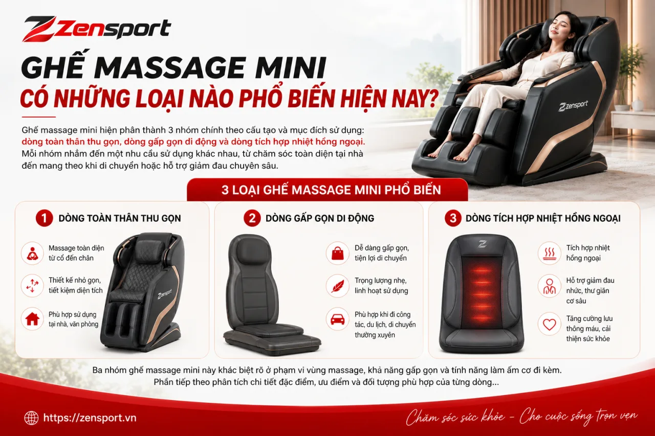 Ghế massage mini có những loại nào phổ biến hiện nay Ghế massage mini có những loại nào phổ biến hiện nay
