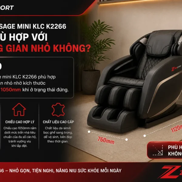 Ghế massage mini KLC K2266 có phù hợp với không gian nhỏ