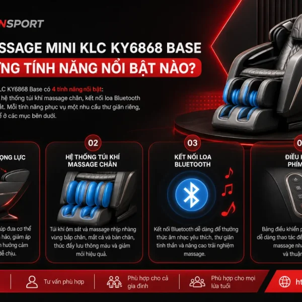 Ghế massage mini KLC KY6868 Base có những tính năng nổi bật nào