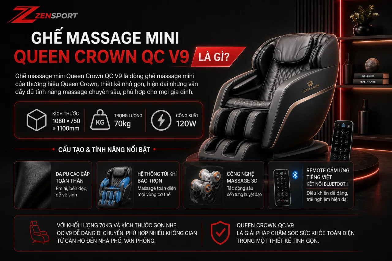 Ghế massage mini Queen Crown QC V9 Ghế massage mini Queen Crown QC V9