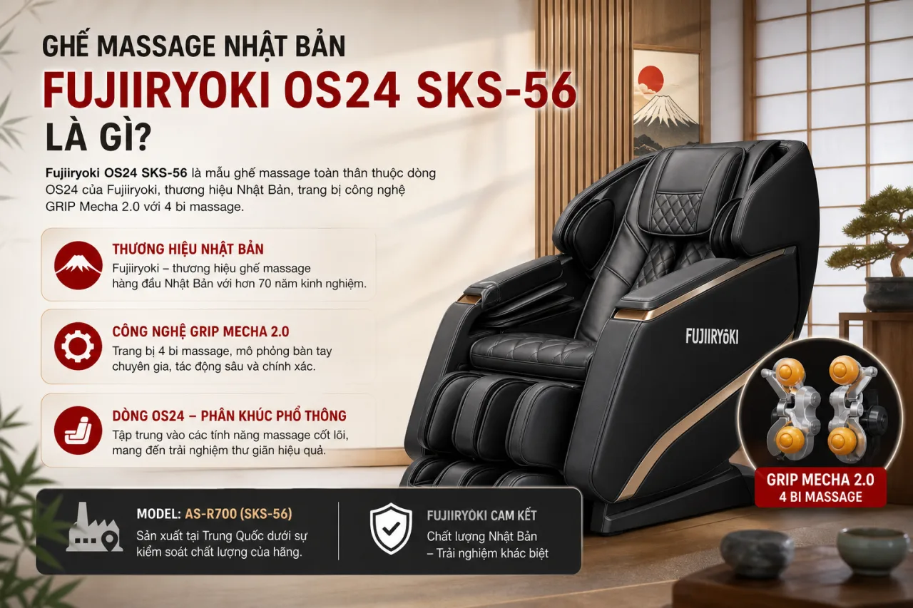 Ghế Massage Nhật Bản Fujiiryoki OS24 SKS-56 Ghế Massage Nhật Bản Fujiiryoki OS24 SKS-56