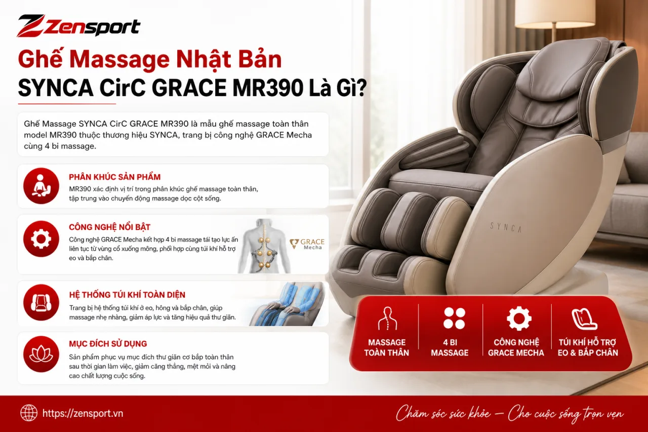 Ghế Massage Nhật Bản SYNCA CirC GRACE MR390 Ghế Massage Nhật Bản SYNCA CirC GRACE MR390