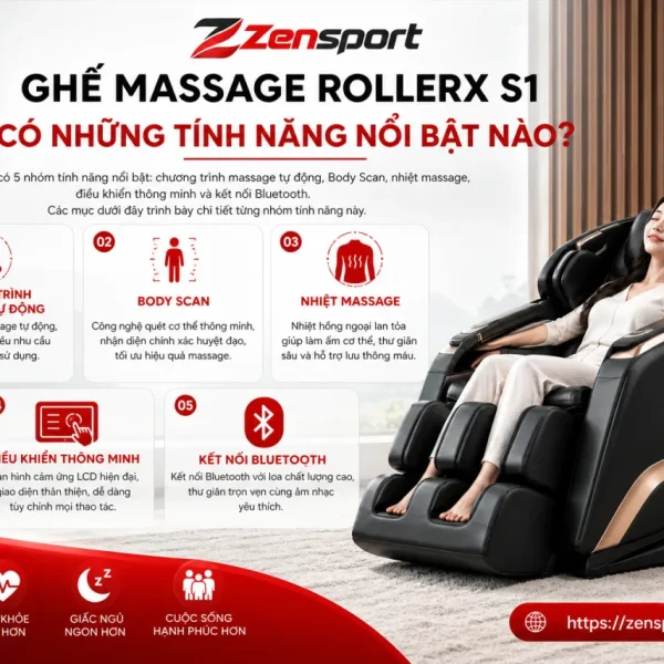 Ghế massage RollerX S1 có những tính năng nổi bật nào