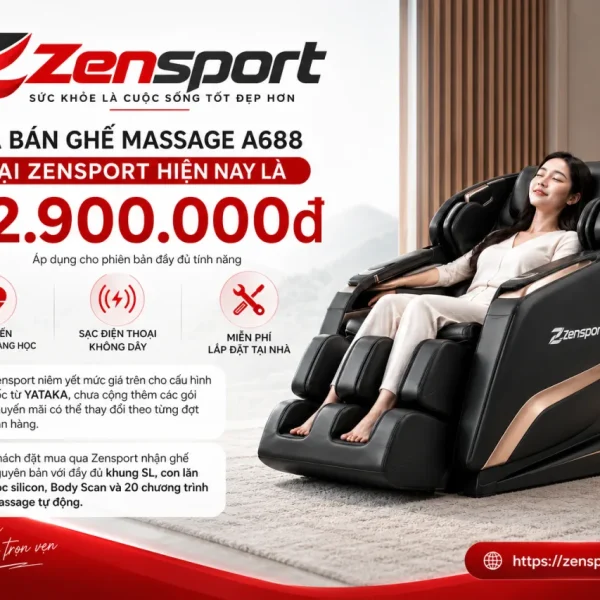 Giá bán ghế massage A688 tại Zensport hiện nay là bao nhiêu