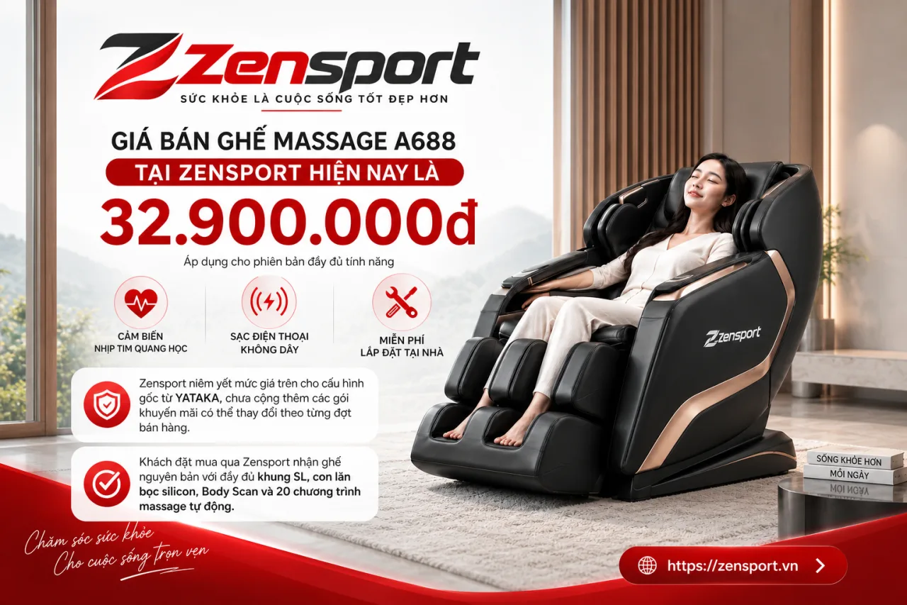 Giá bán ghế massage A688 tại Zensport hiện nay là bao nhiêu Giá bán ghế massage A688 tại Zensport hiện nay là bao nhiêu