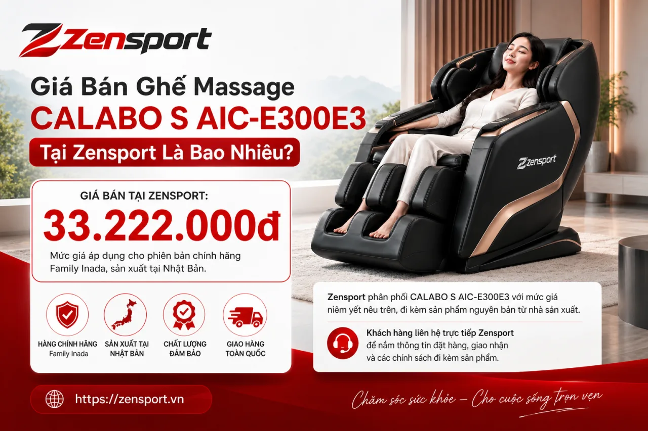 Giá Bán Ghế Massage CALABO S AIC-E300E3 Tại Zensport Là Bao Nhiêu Giá Bán Ghế Massage CALABO S AIC-E300E3 Tại Zensport Là Bao Nhiêu