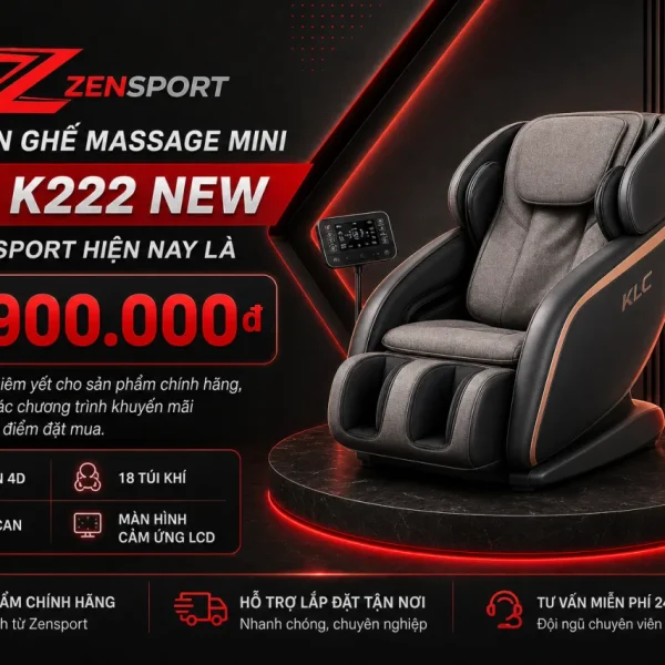 Giá bán Ghế massage mini KLC K222 New tại Zensport hiện nay là bao nhiêu