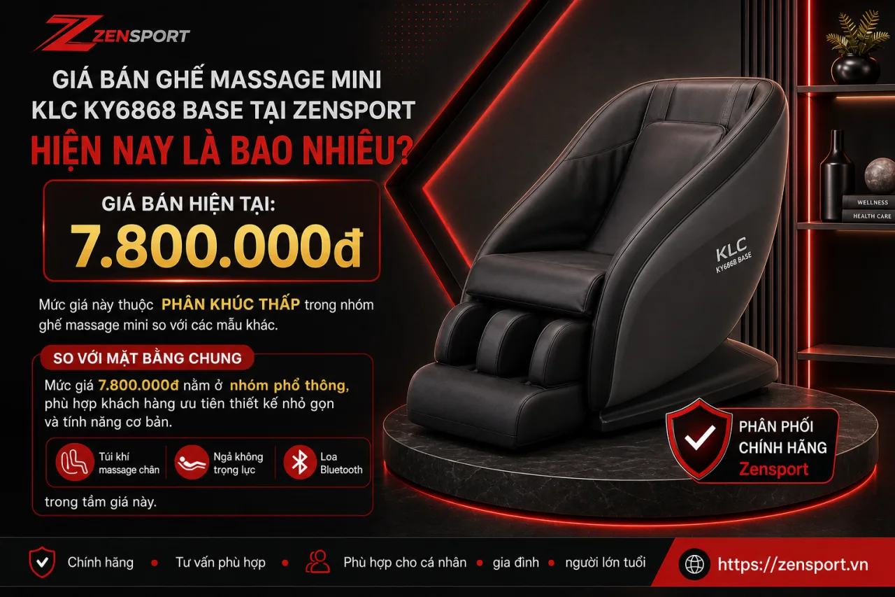 Giá bán Ghế massage mini KLC KY6868 Base tại Zensport hiện nay là bao nhiêu Giá bán Ghế massage mini KLC KY6868 Base tại Zensport hiện nay là bao nhiêu