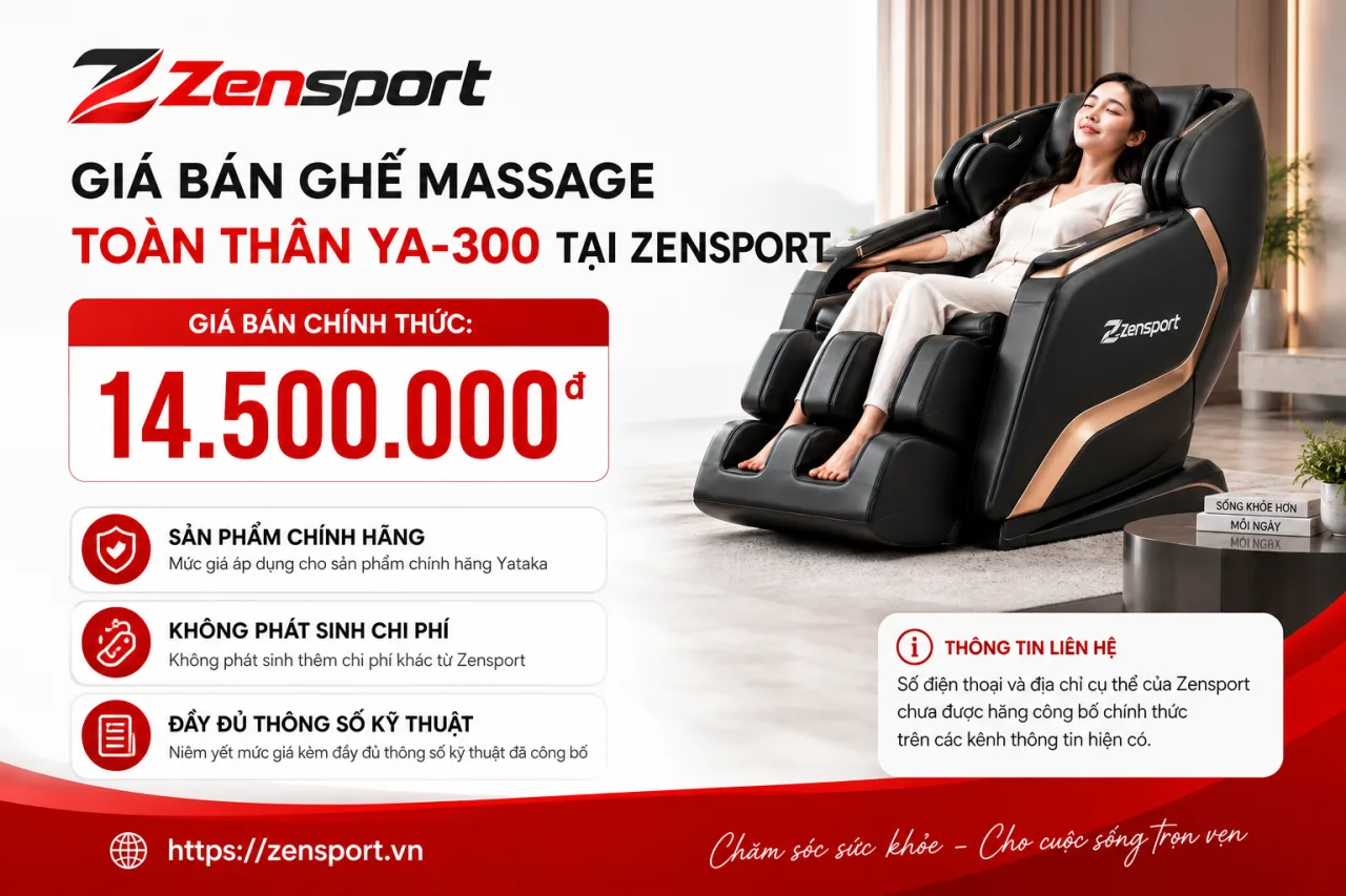 Giá bán Ghế Massage Toàn Thân YA-300 tại Zensport là bao nhiêu Giá bán Ghế Massage Toàn Thân YA-300 tại Zensport là bao nhiêu