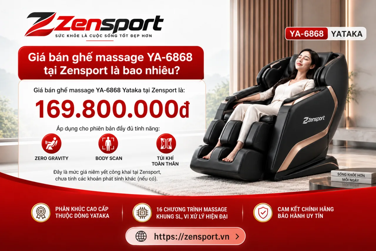 Giá bán ghế massage YA-6868 tại Zensport là bao nhiêu Giá bán ghế massage YA-6868 tại Zensport là bao nhiêu