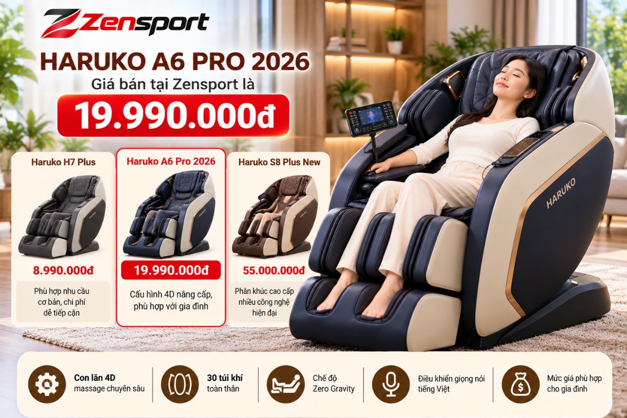 Giá bán Haruko A6 Pro 2026 tại Zensport là bao nhiêu?