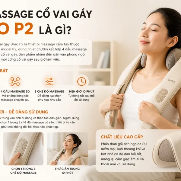 Gối Massage Cổ Vai Gáy Breo P2