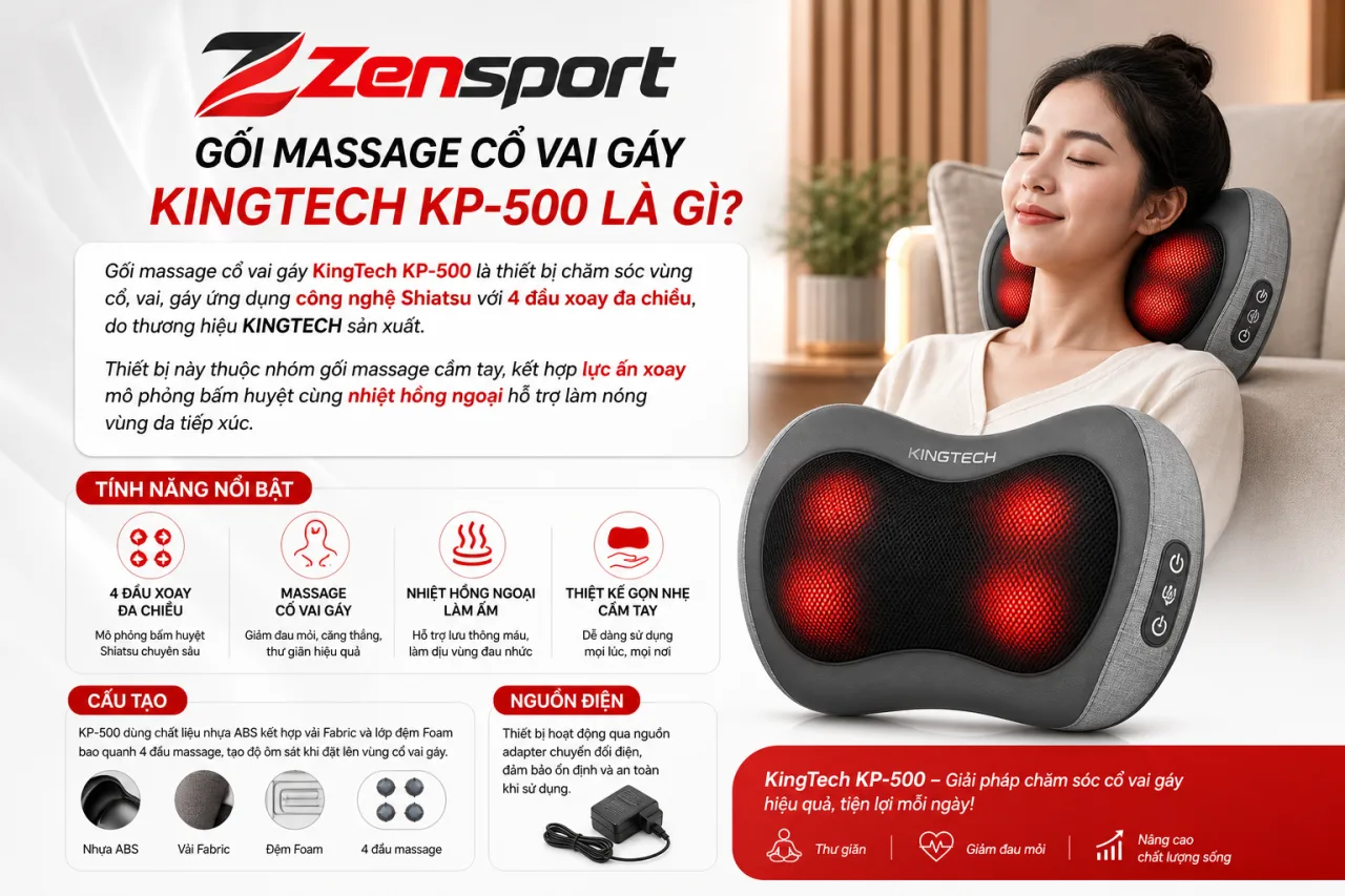 Gối massage cổ vai gáy KingTech KP-500 Gối massage cổ vai gáy KingTech KP-500
